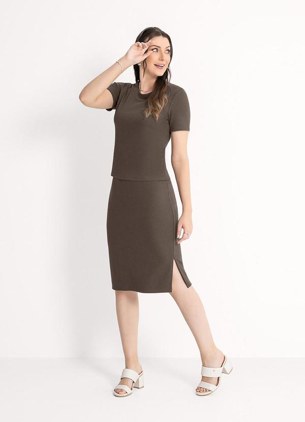 Habana - Conjunto em Canelado Marrom Escuro