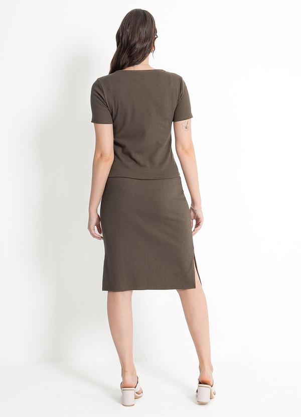 Habana - Conjunto em Canelado Marrom Escuro 2