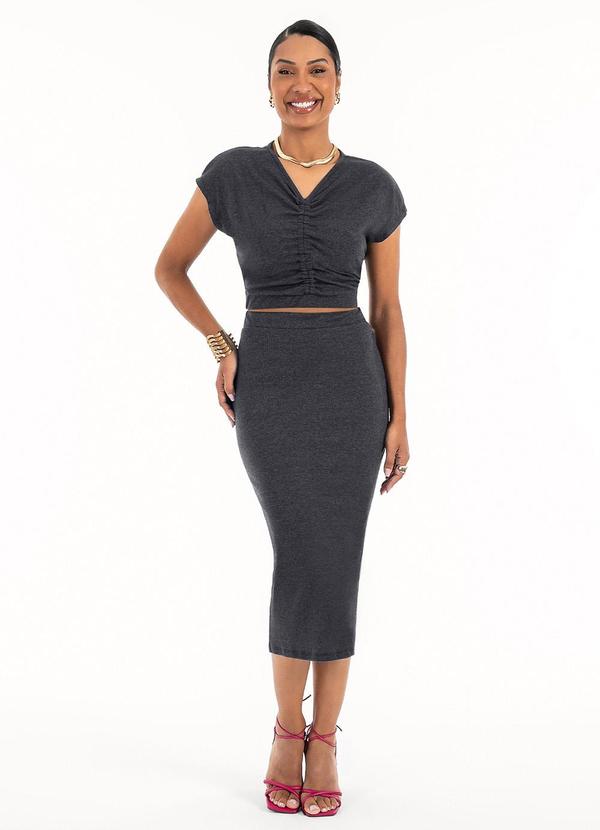 Habana - Conjunto em Canelado Preto