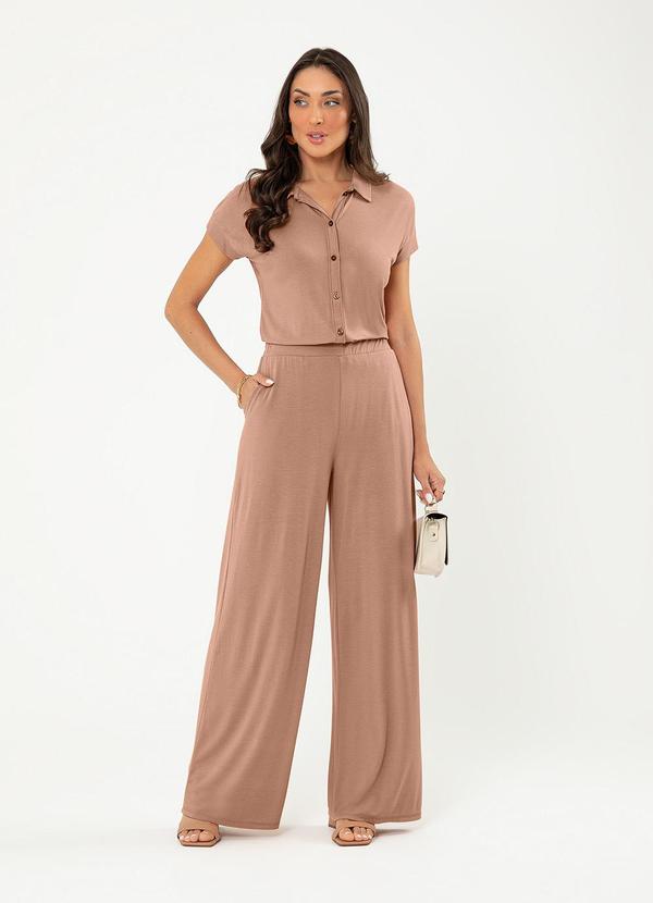 Cativa - Conjunto em Crepe Marrom Claro
