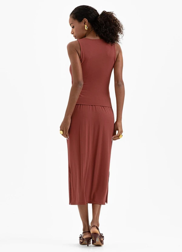 Cativa - Conjunto em Crepe Vermelho Escuro 2