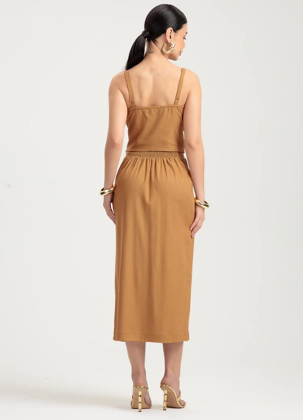 Gris - Conjunto em Linho Marrom 2