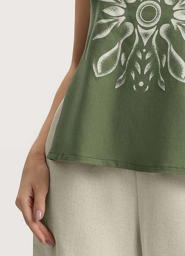 Gris - Conjunto em Linho Verde 3