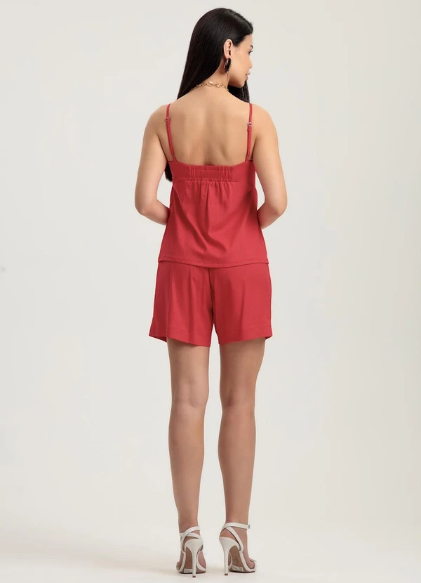 Gris - Conjunto em Linho Vermelho 2