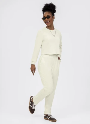Habana - Conjunto em Malha Texturizada  Off White - HABANA