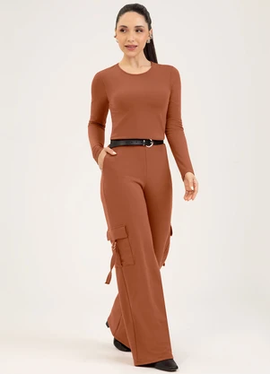 Cativa - Conjunto em Molecotton Peluciado  Marrom - CATIVA
