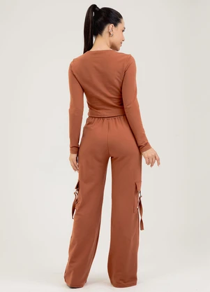 Cativa - Conjunto em Molecotton Peluciado  Marrom - CATIVA