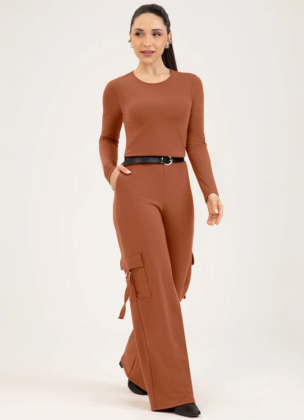 Cativa - Conjunto em Molecotton Peluciado Marrom