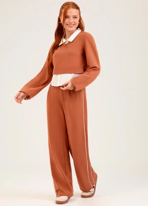 Cativa You - Conjunto em Molecotton Peluciado Marrom - CATIVA YOU