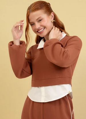 Cativa You - Conjunto em Molecotton Peluciado Marrom - CATIVA YOU