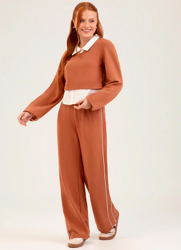 Cativa You - Conjunto em Molecotton Peluciado Marrom