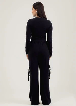 Cativa - Conjunto em Molecotton Peluciado  Preto - CATIVA