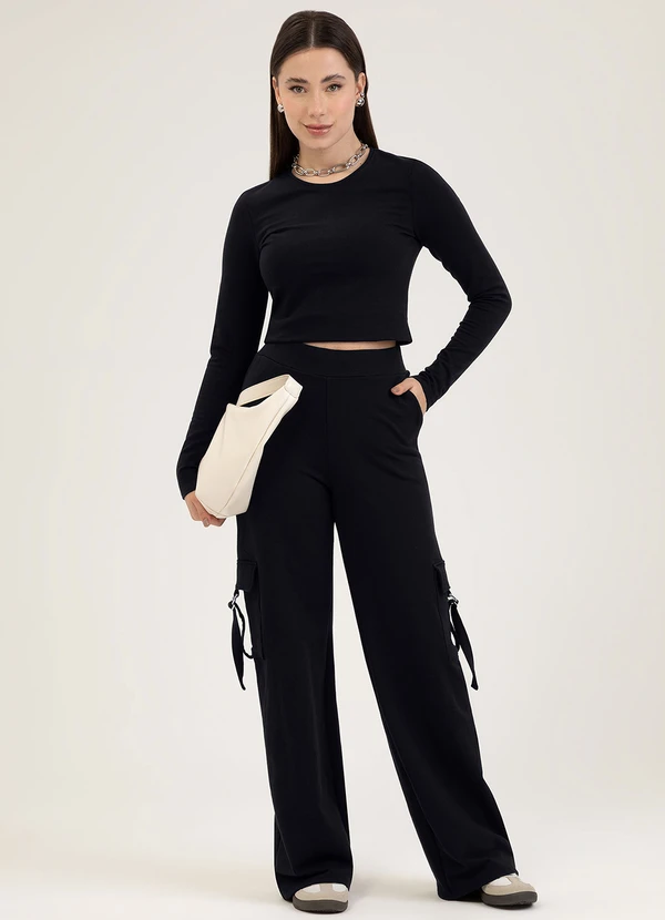 Cativa - Conjunto em Molecotton Peluciado Preto