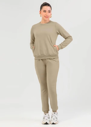 Cativa - Conjunto em Moletom Marrom - CATIVA