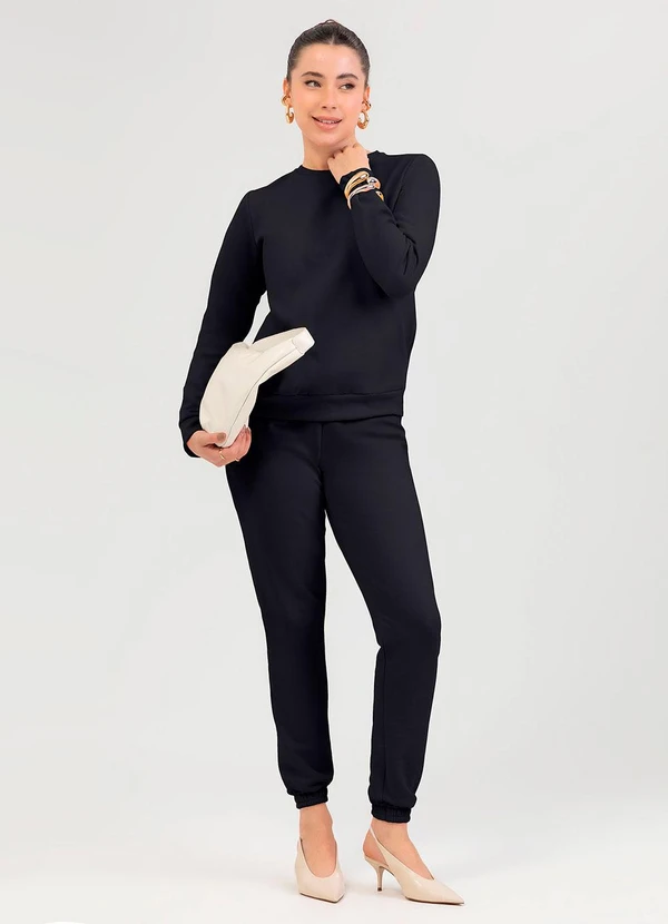 Cativa - Conjunto em Moletom Preto 1