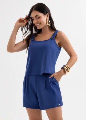 Cativa - Conjunto em Piquet com Elastano Azul - CATIVA