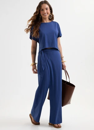 Cativa - Conjunto em Piquet com Elastano Azul - CATIVA