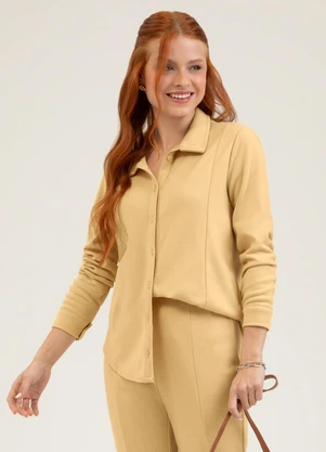 Cativa - Conjunto em Tecdio Aveludado  You Amarelo Claro - CATIVA