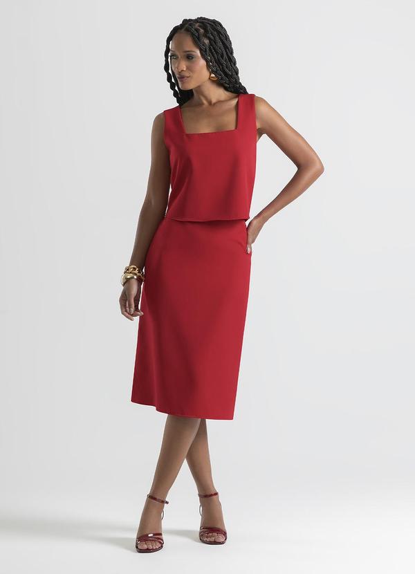 Cativa - Conjunto em Tecido Alfaiataria Vermelho