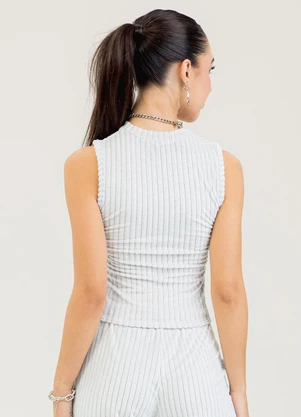 Cativa You - Conjunto em Tecido Aveludado  Off White - CATIVA YOU