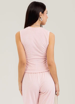 Cativa You - Conjunto em Tecido Aveludado  Rosa Claro - CATIVA YOU