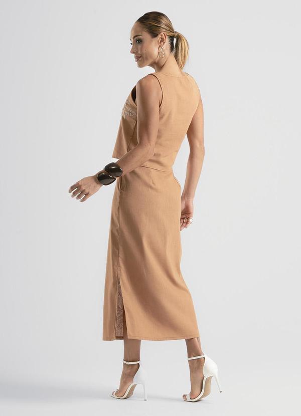 Cativa - Conjunto em Tecido Plano Caramelo 2