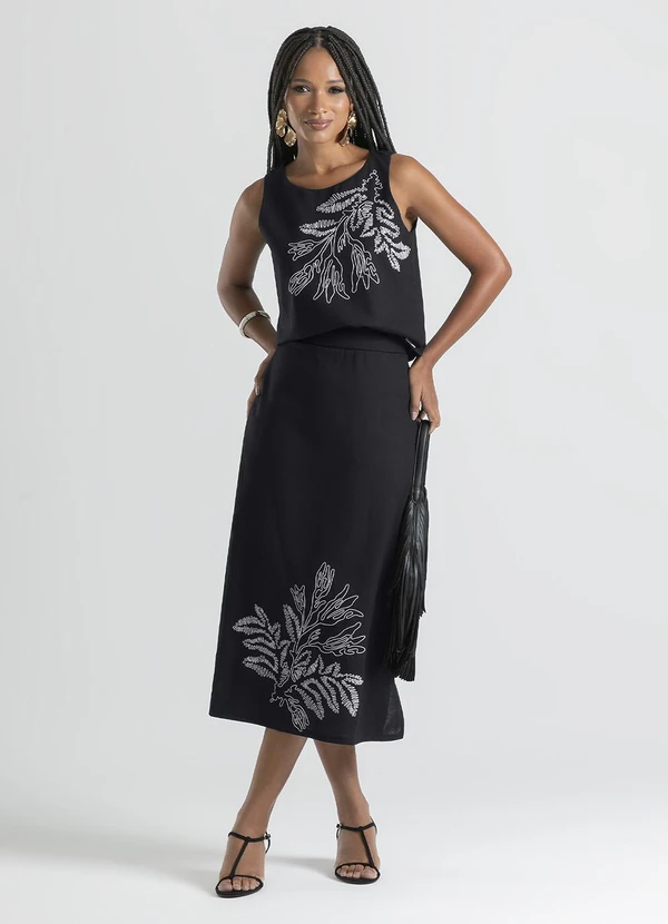 Cativa - Conjunto em Tecido Plano Preto