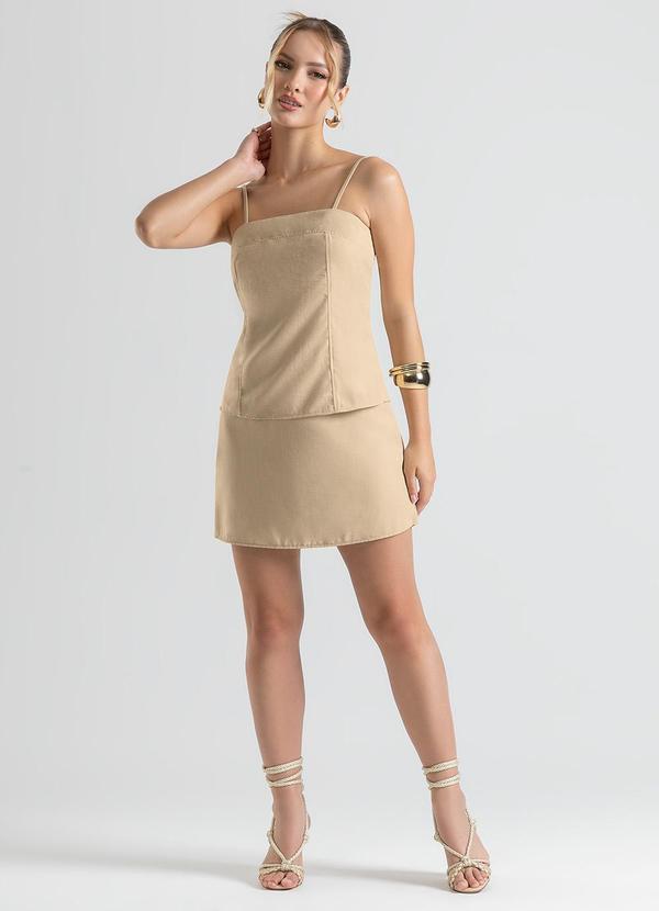 Cativa - Conjunto em Tecido Texturizado Amarelo Claro