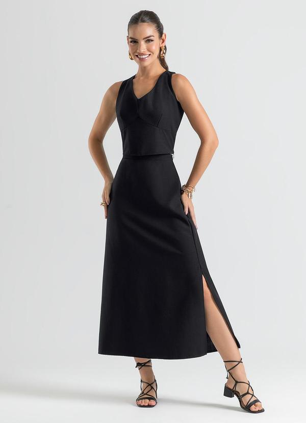 Cativa - Conjunto em Tecido Texturizado Preto