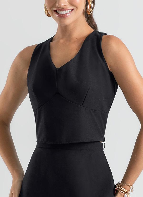 Cativa - Conjunto em Tecido Texturizado Preto 3