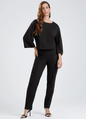 Gris - Conjunto em Tecido Texturizado  Preto - GRIS