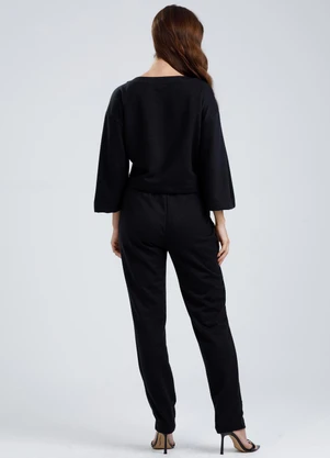 Gris - Conjunto em Tecido Texturizado  Preto - GRIS