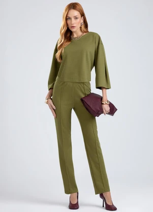 Gris - Conjunto em Tecido Texturizado  Verde - GRIS