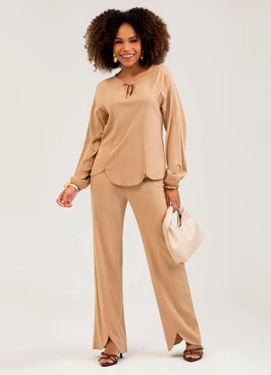 Cativa - Conjunto em Viscose  Bege - CATIVA