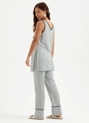 Cativa - Conjunto em Viscose Cinza - CATIVA