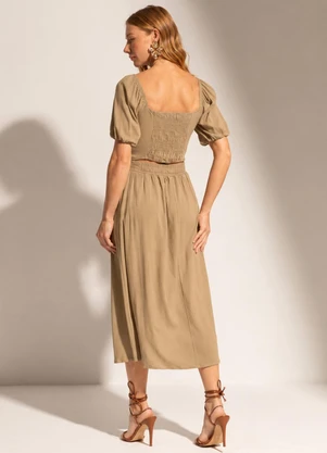 Gris - Conjunto em Viscose com Elastano Marrom - GRIS