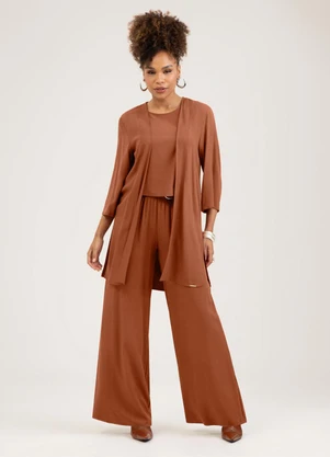 Cativa - Conjunto em Viscose  Marrom - CATIVA
