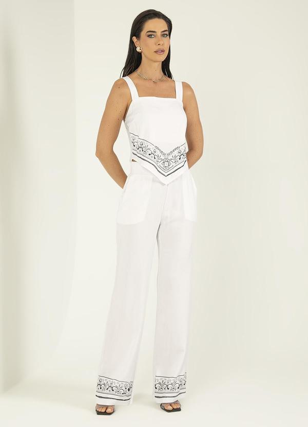 Gris - Conjunto em Viscose Off White