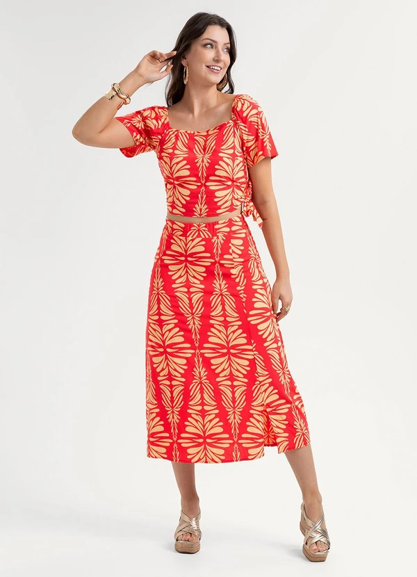 Habana - Conjunto em Viscose Vermelho