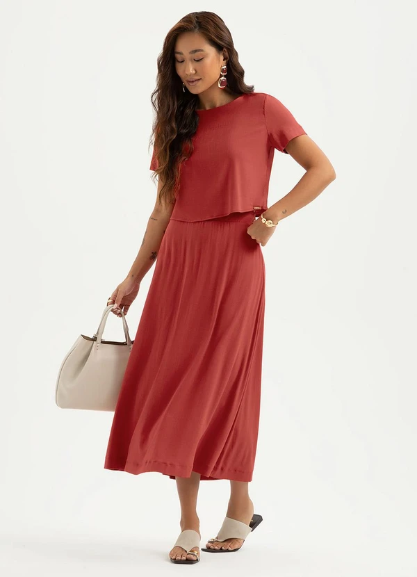 Cativa - Conjunto em Viscose Vermelho