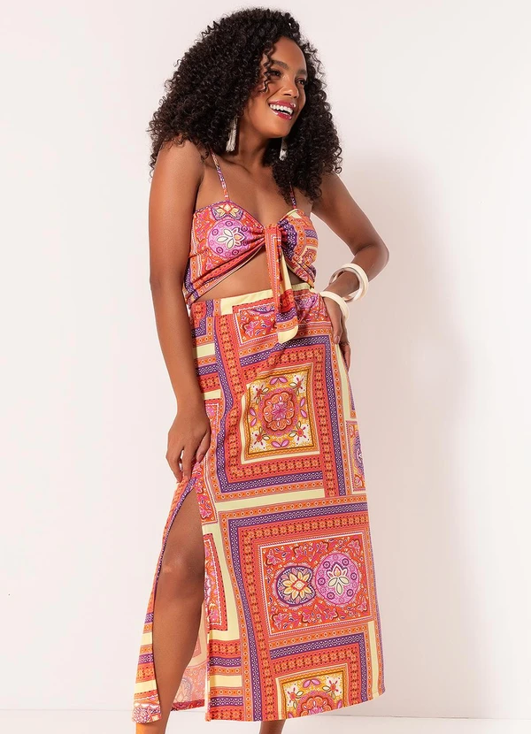 Moda Pop - Conjunto Estampa Lenço em Malha