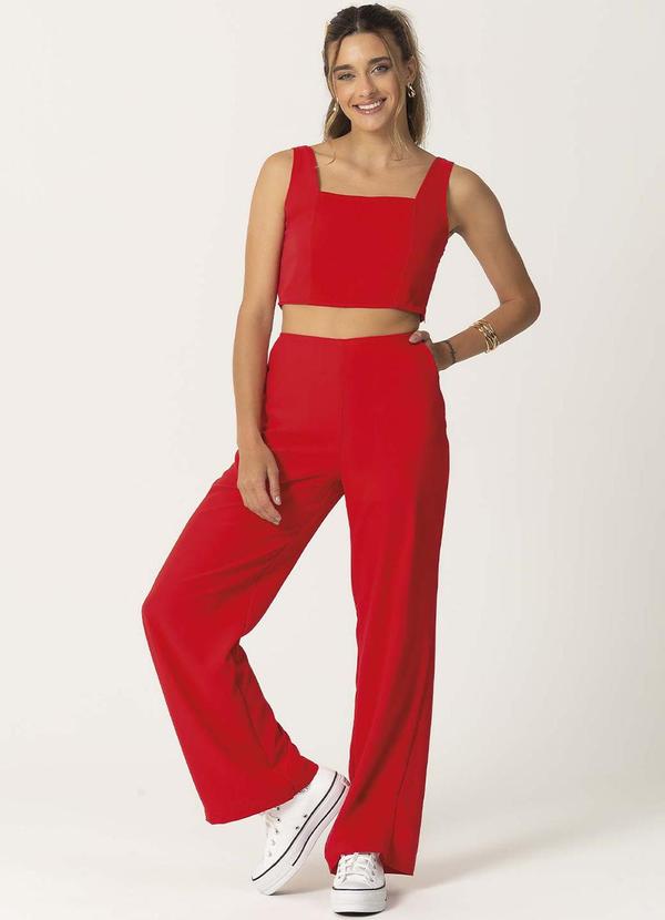 Habana - Conjunto Estiloso em Alfaiataria Vermelho
