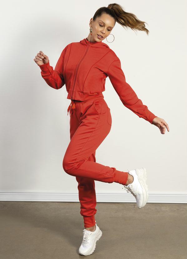 Cativa - Conjunto Feminino Adulto em Moletom Laranja