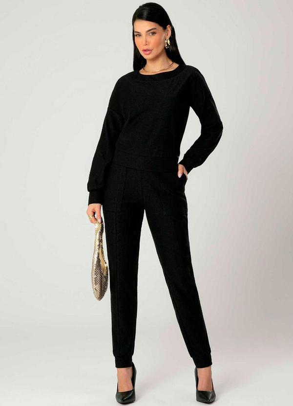 Gris - Conjunto Feminino Adulto Versátil Preto