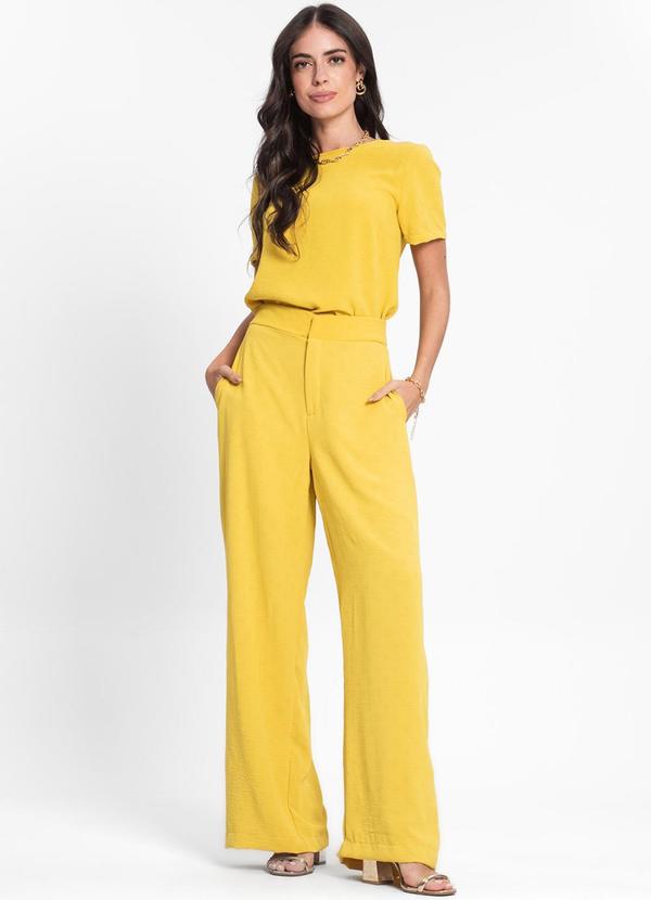 Endless - Conjunto Feminino Blusa com Calça Amarelo