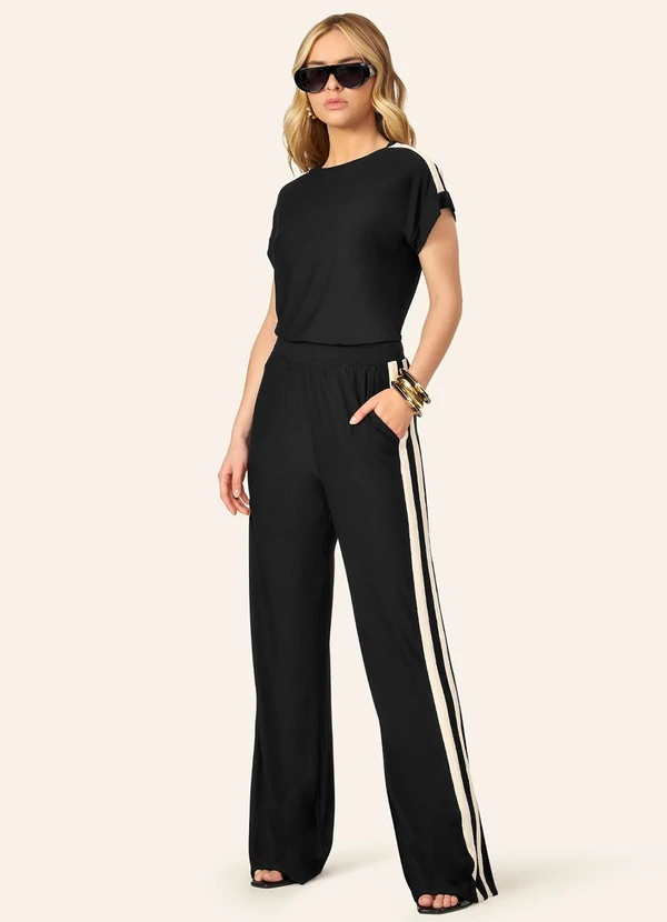Endless - Conjunto Feminino Blusa com Calça em Visco Preto