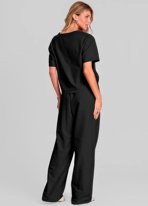 Dianna - Conjunto Feminino Blusa com Calça Preto - DIANNA