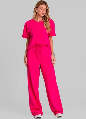 Dianna - Conjunto Feminino Blusa com Calça Rosa - DIANNA