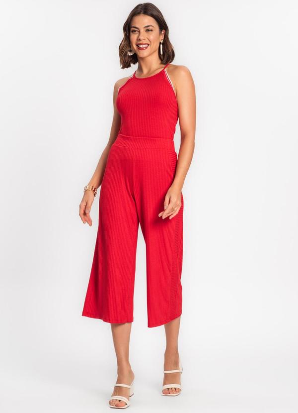 Rovitex - Conjunto Feminino Blusa com Pantacourt Vermelho