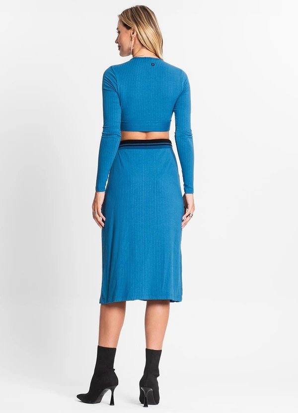 Endless - Conjunto Feminino Blusa com Saia Azul 2